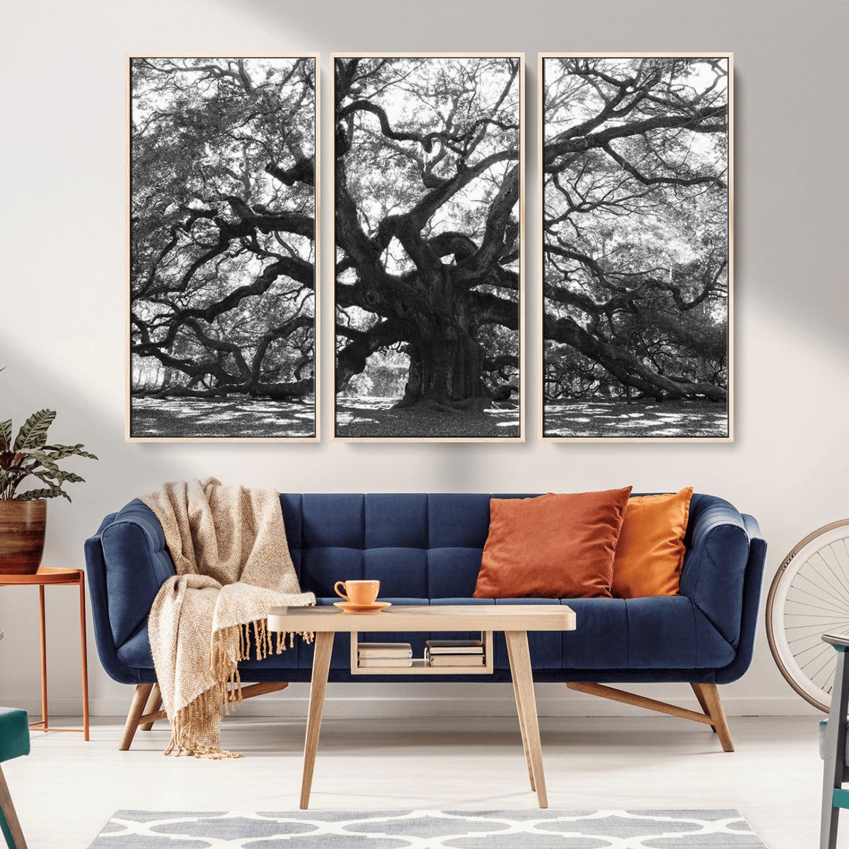 Ancient Oak Wall Art Canvas Print, Majestic Twisted Branches
