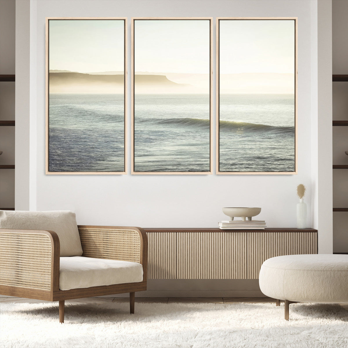 Coastal Cliffs Wall Art Canvas Print – Misty Ocean Seascape