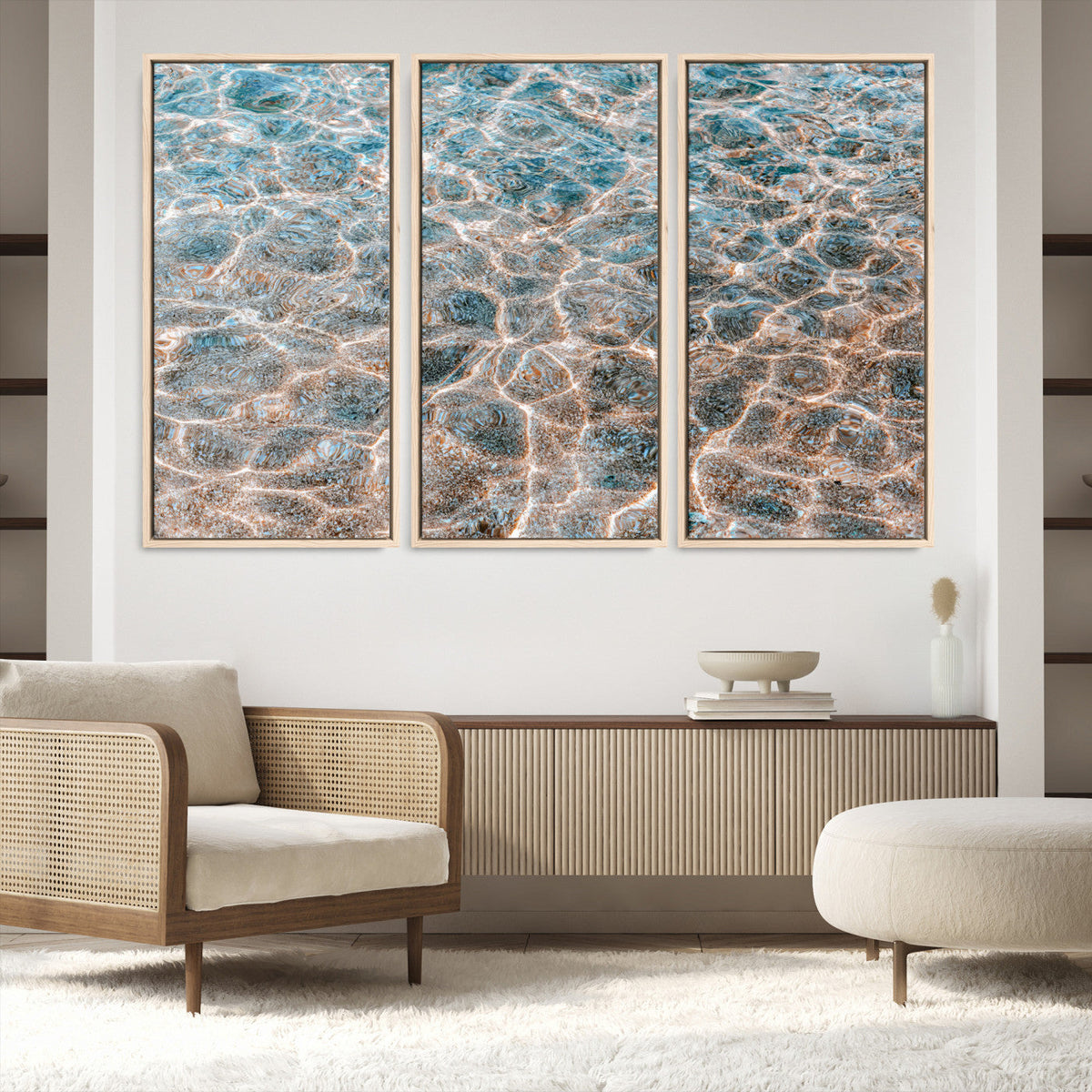 Clear Water Wall Art Canvas Print – Framed Sunlit Ocean
