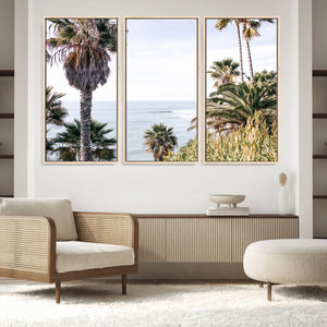 Coastal Palm Trees Wall Art Canvas Print – Framed Ocean