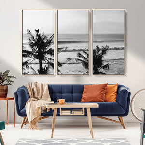 Tropical Coastline Wall Art Canvas Print – Framed Palm Trees