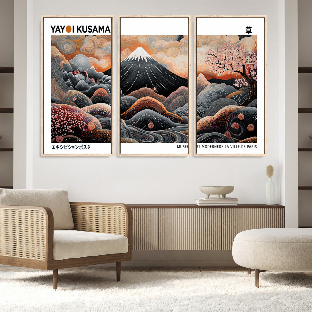 Yayoi Kusama Wall Art Canvas Print – Framed Japanese Dot Art