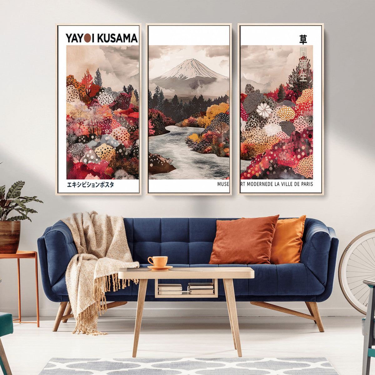 Modern Japanese Wall Art Canvas Print – Framed Abstract