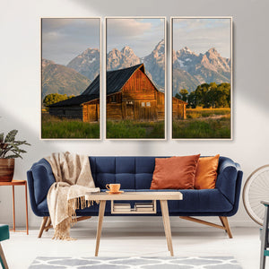 Rustic Barn Wall Art Canvas Print – Framed Grand Teton Park