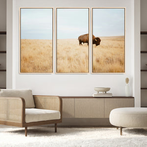 Buffalo Wall Art Canvas Print – Framed Western Wildlife