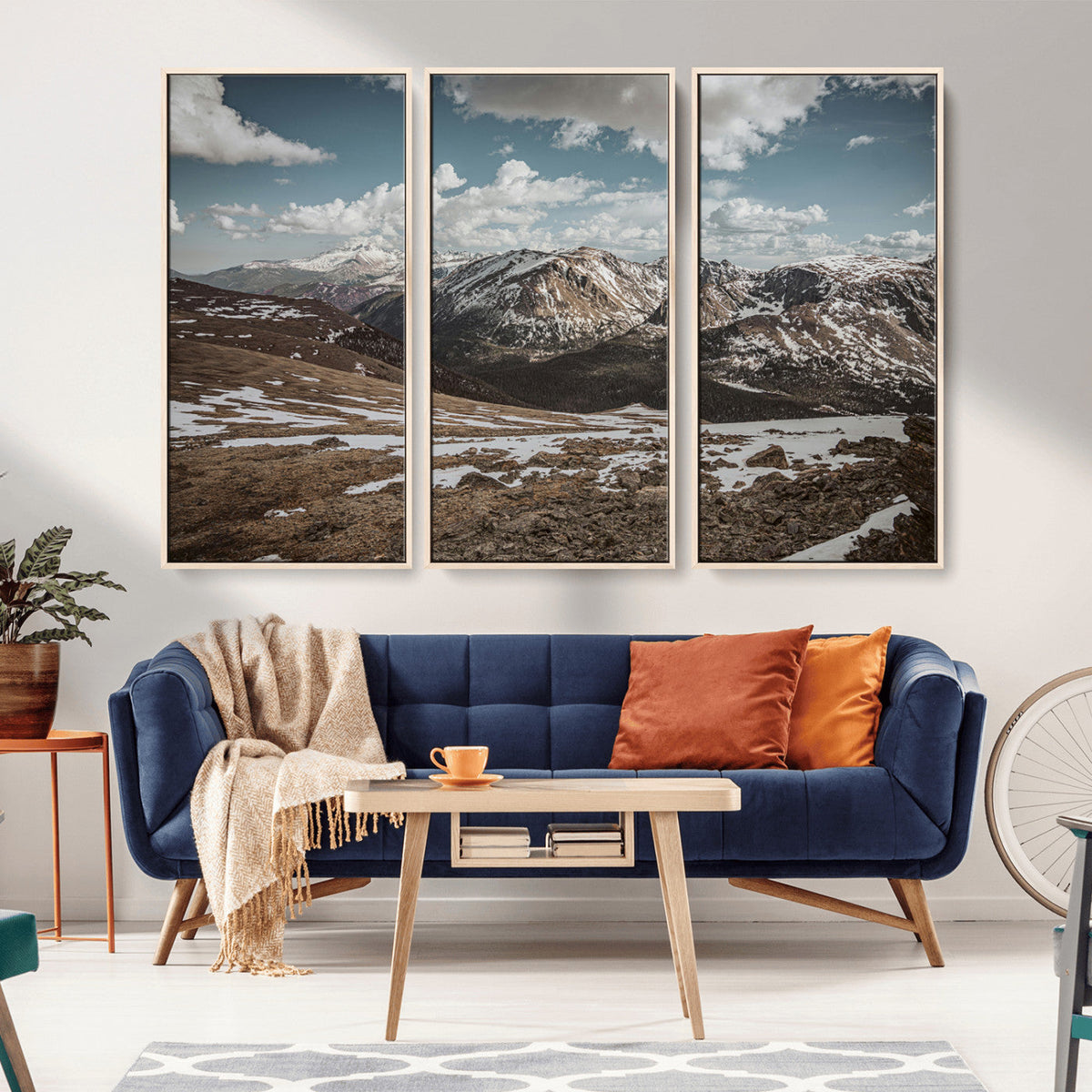 Mountain Landscape Wall Art Canvas Print – Framed Snowy