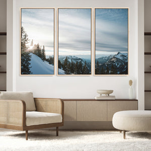 Snowy Mountain Wall Art Canvas Print – Frosty Peaks Alpine