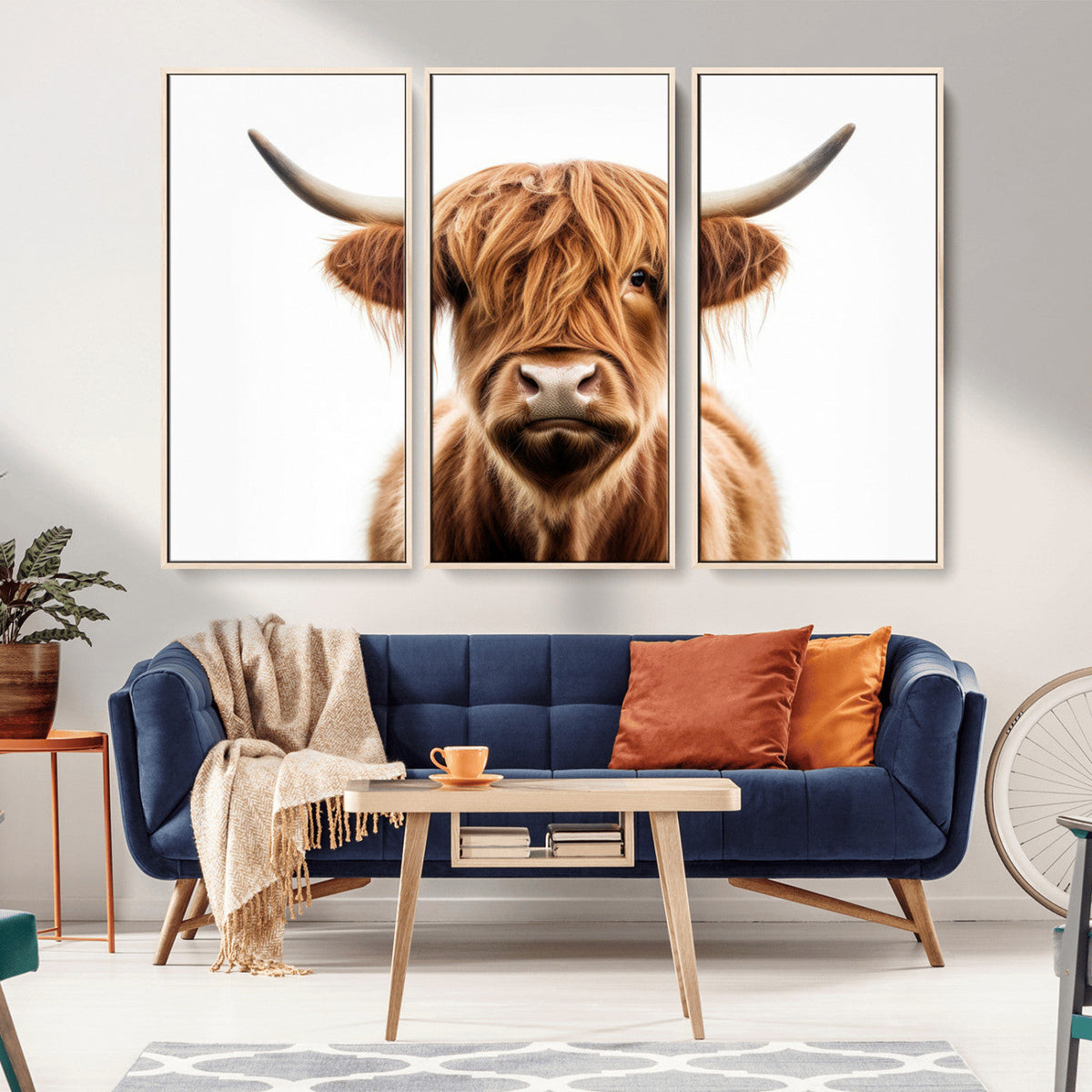 Scottish Highland Cow Canvas Print, Framed Highland Cow