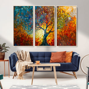 Yggdrasil Tree of Life Mosaic Stained Glass Wall Art, Tree