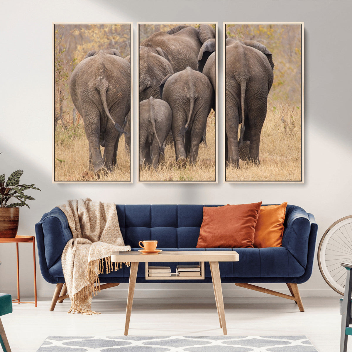 Wild Elephant Wall Art Canvas Print