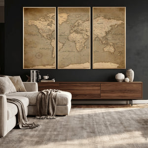 World Map Canvas Print – Framed Travel Map Wall Art for