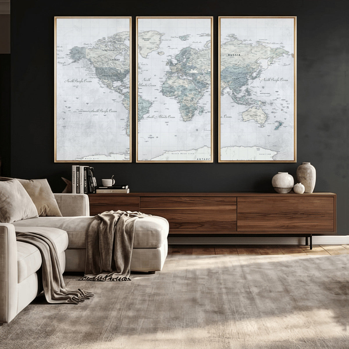 World Map Canvas Print – Detailed Map of the World Wall Art
