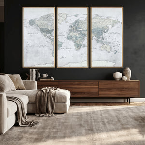 World Map Canvas Print – Detailed Map of the World Wall Art