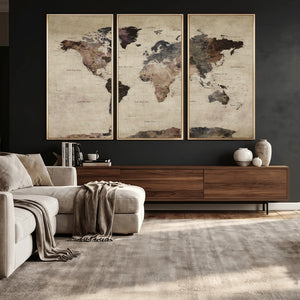 World Map Canvas Print – Detailed Map of the World Adventure