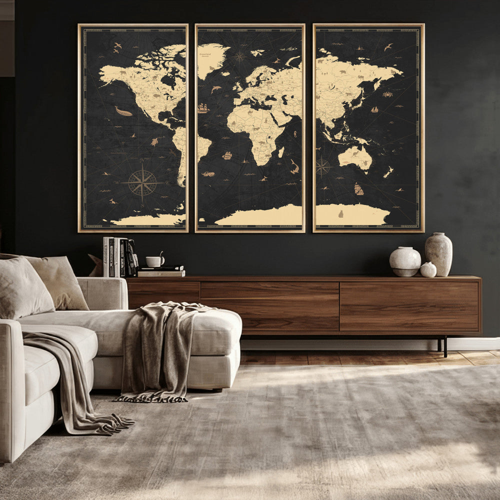 World Map Canvas Print – Detailed Map of the World Wall Art