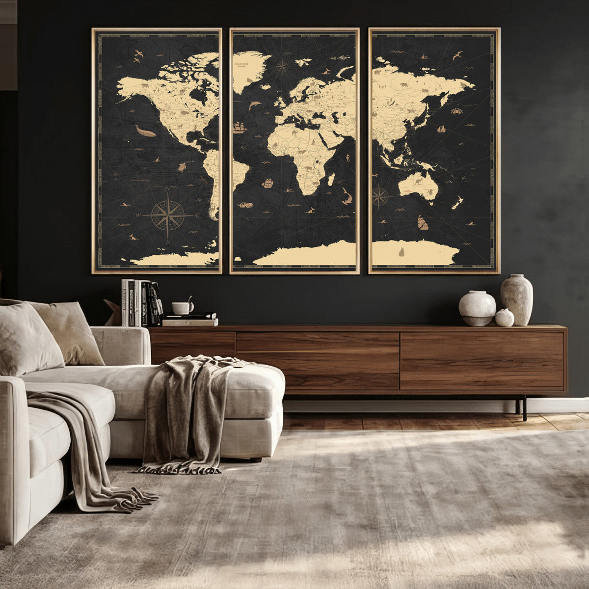 World Map Canvas Print – Detailed Map of the World Wall Art