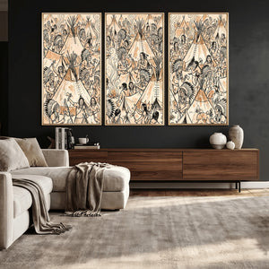 Native American Indian Wall Art Canvas Print - Abstract