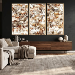 Farmhouse Bighorn Sheep Wall Art Canvas Print - Abstract