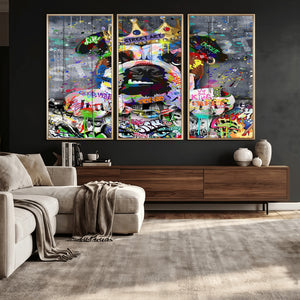 Graffiti Dog Wall Art Decor for Teen Bedroom - Abstract