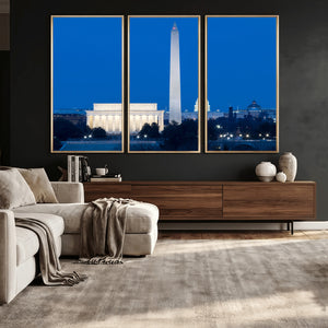 Washington DC Skyline Wall Art Canvas Print – Lincoln