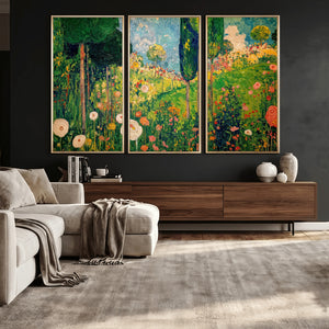 Gustav Klimt Boho Mountain Landscape Large Wall Art,