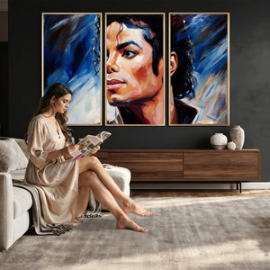 Abstract Michael Jackson Photo Wall Art Canvas Print