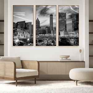 Black and White Atlanta Wall Art Canvas Print