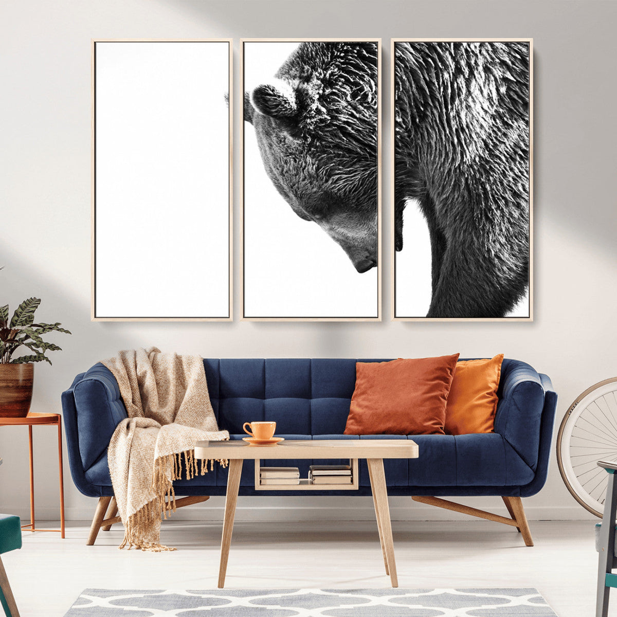 Black and White Grizzly 399 Bear Canvas Print Wall Art |