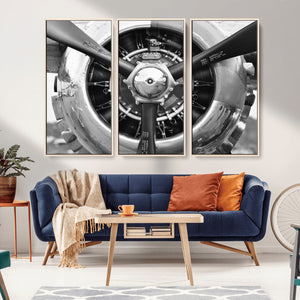 Vintage Airplane Wall Art Canvas Print