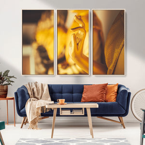 Gold Buddha Statue Hands Wall Art Canvas Print