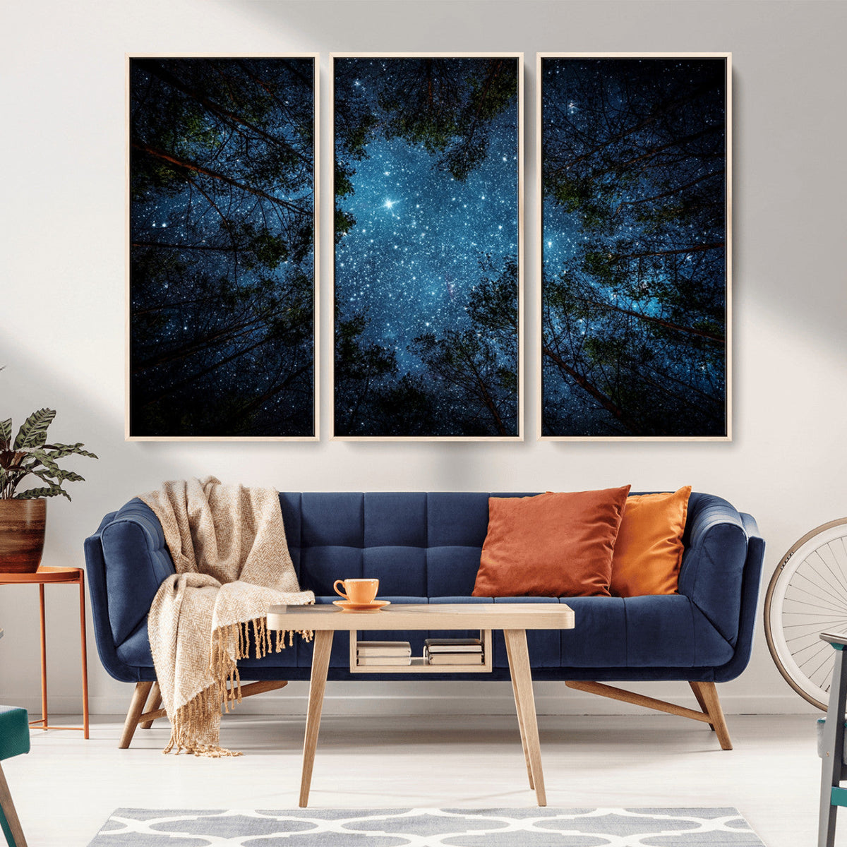 Forest and Stars Wall Art Canvas Print