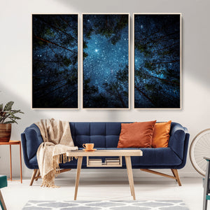 Forest and Stars Wall Art Canvas Print