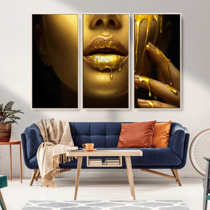 Gold and Women Wall Art Canvas Print
