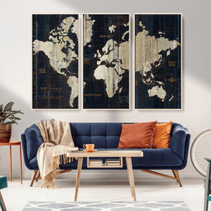 World Map Canvas Print – Detailed Map of the World Wall Art