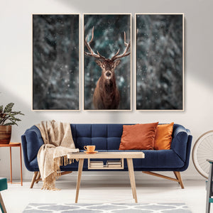 Wall Art Deer Art Animal Canvas, Framed Wall Art Deer Canvas