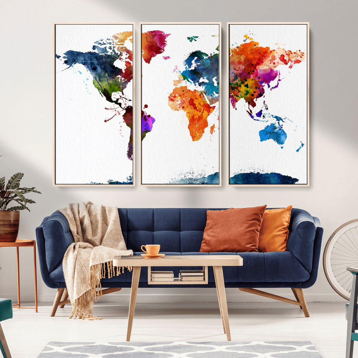 World Map Canvas Print – Detailed Map of the World Wall Art