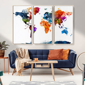 World Map Canvas Print – Detailed Map of the World Wall Art