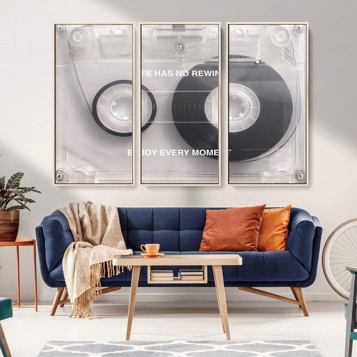 Vintage Cassette Tape Canvas Wall Art - Inspirational 'Life