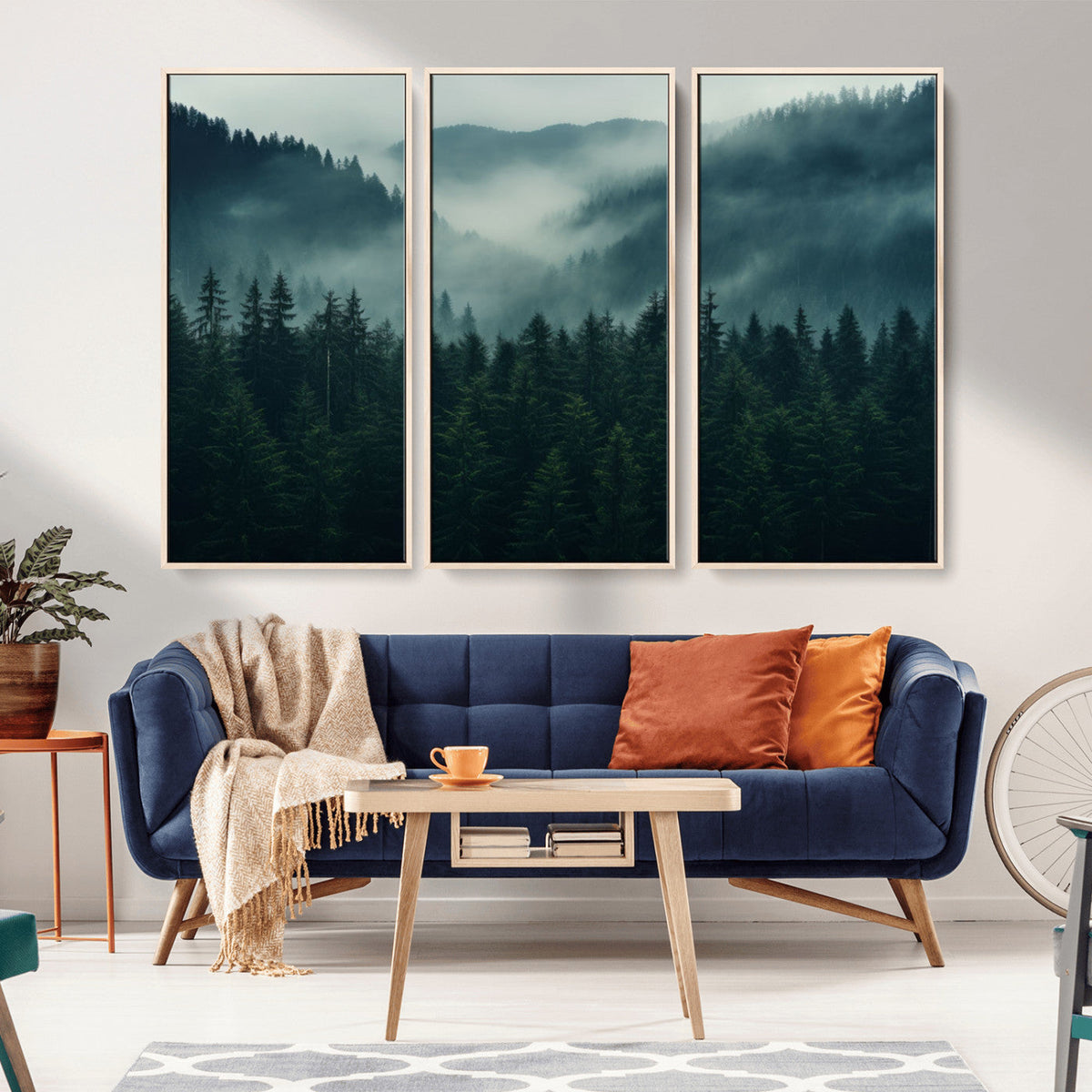 Captivating Misty Forest Wall Art Premium Canvas Print,