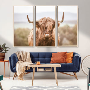 Scottish Serene Highland Cow Canvas Wall Art – Serene