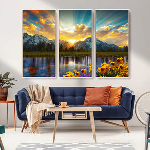 Grand Teton Park Sunrise Wall Art – Vibrant Landscape Canvas