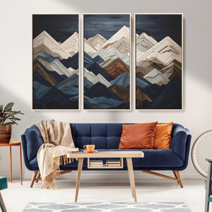 Mountain Wall Art – Modern Geometric Landscape Canvas Print,