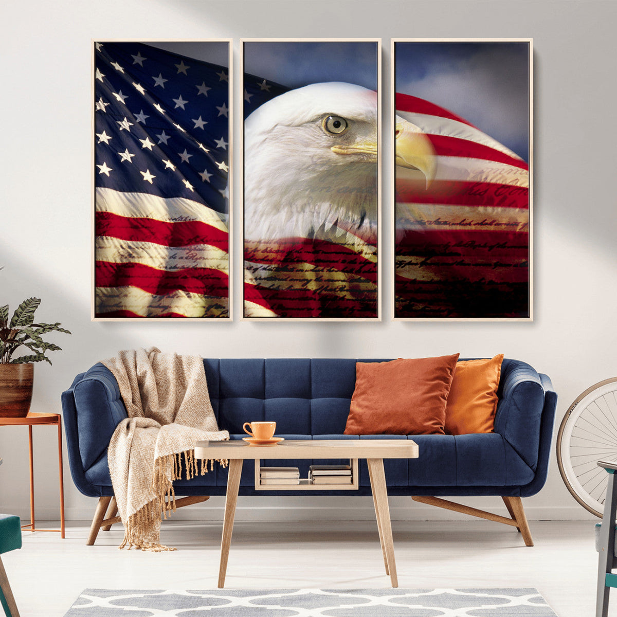 American Flag Eagle Symbol Wall Art, American Flag Eagle