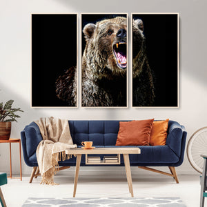 Grizzly Bear Canvas Print | Wildlife Wall Art for Cabin