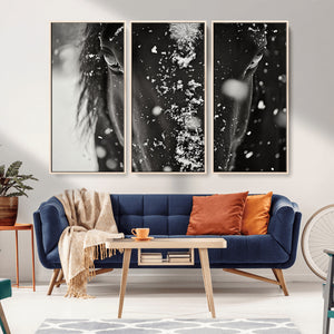 Winter Horse Snow Wall Art Canvas Print