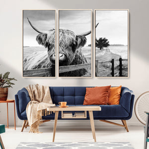 Scottish Highland Cow Wall Art | Rustic Farmhouse Décor |