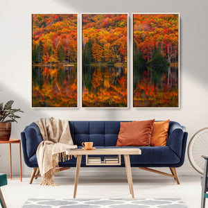 Fall Foliage Wall Art - Autumn Reflection Canvas Print,