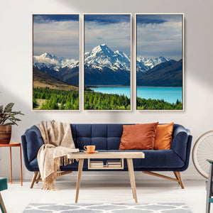 Mount Cook and Lake Pukaki Canvas Wall Art Print – Majestic