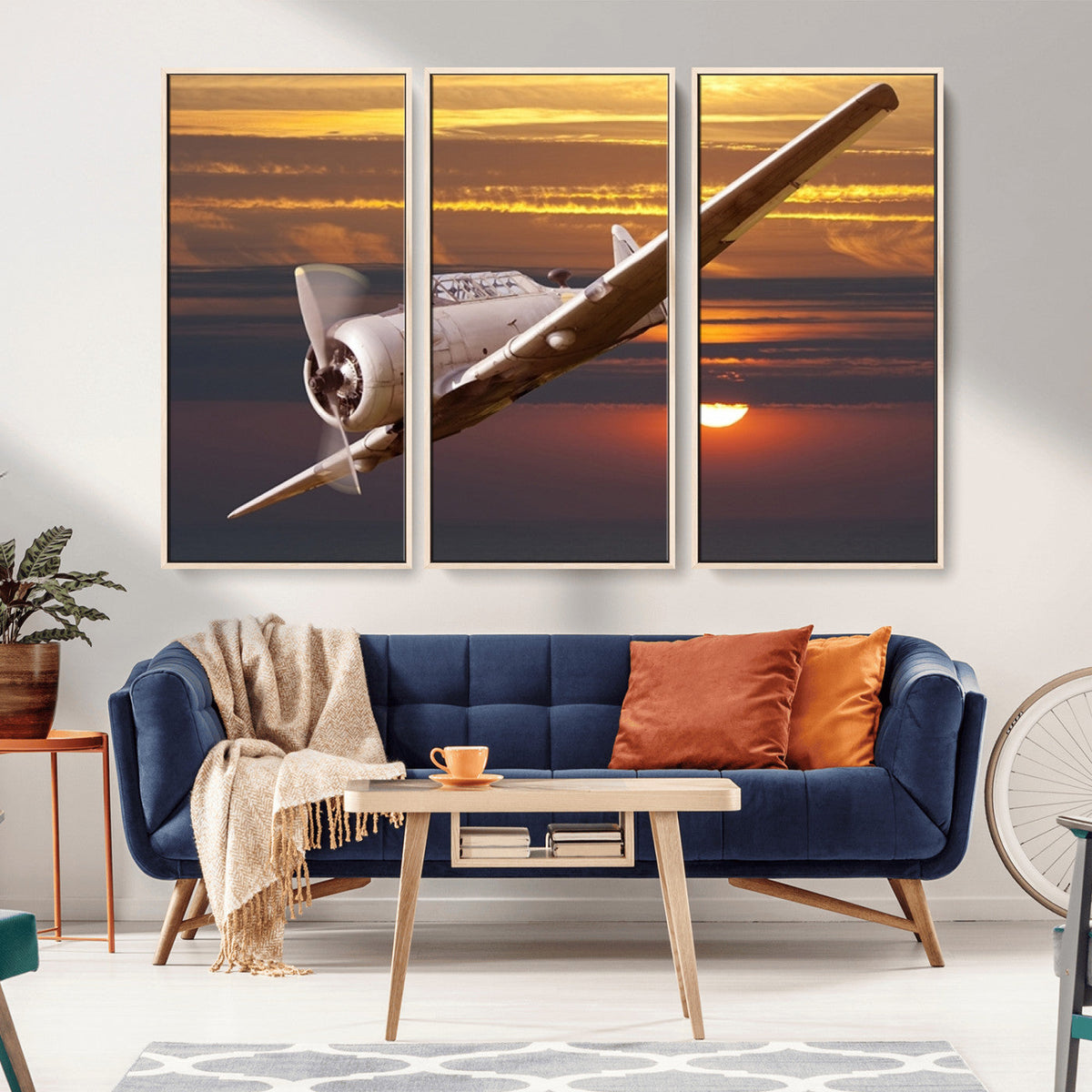 Old War Plane Wall Art Canvas Print