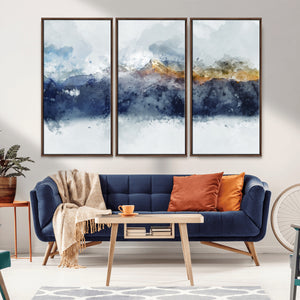 Abstract Mountain Range Art Canvas Print | 3 Panel